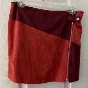 Altar'd State Red and Burgundy Pencil Skirt